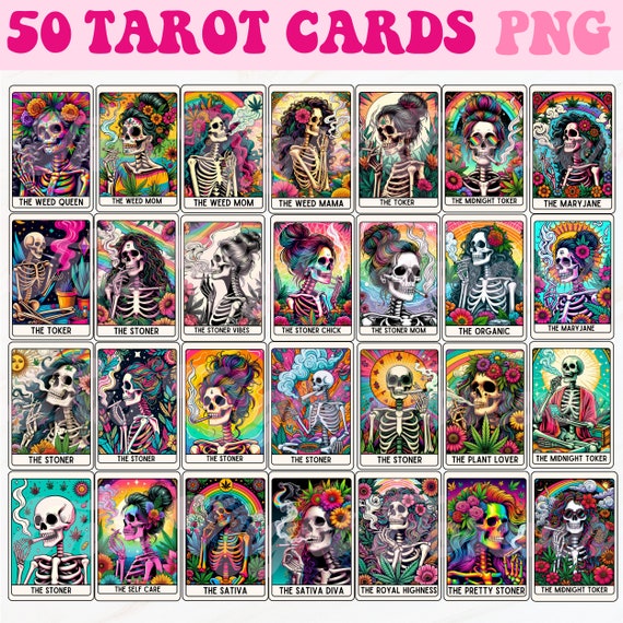 Tarot Cards Png, Stoner Skeleton Png, Funny Tarot Card Png, Mom Tarot Card Png, Sublimation Design, Tarot Card Sublimation, Weed Sublimation