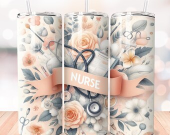 Nurse Tumbler Wrap, 20oz Skinny Tumbler, Nurse Sublimation Wrap Png, Nurse Tumbler Png, Sublimation Tumbler Wrap, Tumbler Wrap Png, Wrap Png