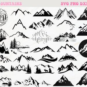 Mountain Svg Bundle, Mountain Range Svg, Mountain Vector, Mountain Svg, Svg Files for Cricut, Digital Download, Mountain Outline Svg