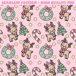Rentier-nahtloses Muster, Weihnachtsnahtloses Muster, Wiederholungsmuster, nahtloses Muster, Rentier Png, Winter-nahtloses Muster, Girly Muster