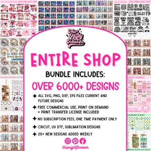Gesamtes Shop-Bundle, SVG-Bundle, Tumbler Wrap, Glasdosen Wrap, Shop Bundle, SVG-Dateien für Cricut, Sublimation, digitaler Download, Png Designs