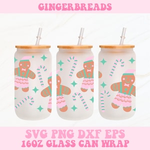 Christmas Glass Can Wrap Svg, Gingerbread Cookies Svg, 16oz Glass Can Wrap Svg, Christmas Glass Can Svg, Libbey Glass Wrap, Christmas Svg
