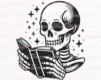 Skeleton Reading Svg, Skeleton Png, Svg Files for Cricut, Bookish Svg, Book Lover Svg, Reader Svg, Books Svg, Trendy Svg, Book Reader Svg