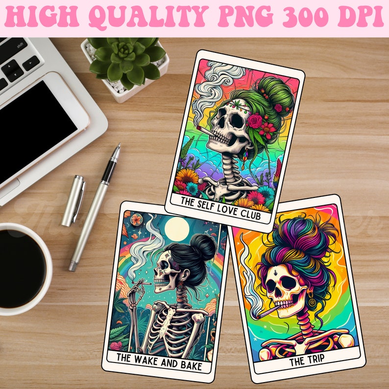 Tarot Cards Png, Stoner Skeleton Png, Funny Tarot Card Png, Mom Tarot Card Png, Sublimation Design, Tarot Card Sublimation, Weed Sublimation image 8