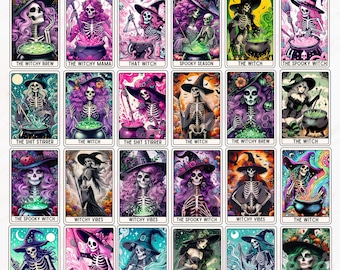 Witch Tarot Cards Png, Tarot Cards Png, Halloween Tarot Png, Halloween Tarot Card Png, Sublimation Design, Witch Png, Halloween Png