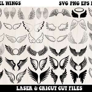 Angel Wings Svg Bundle, Angel Wings Svg, Angel Wings Png, Wings Svg, Svg Files for Cricut, Digital Download, Wings Silhouette, Cut File