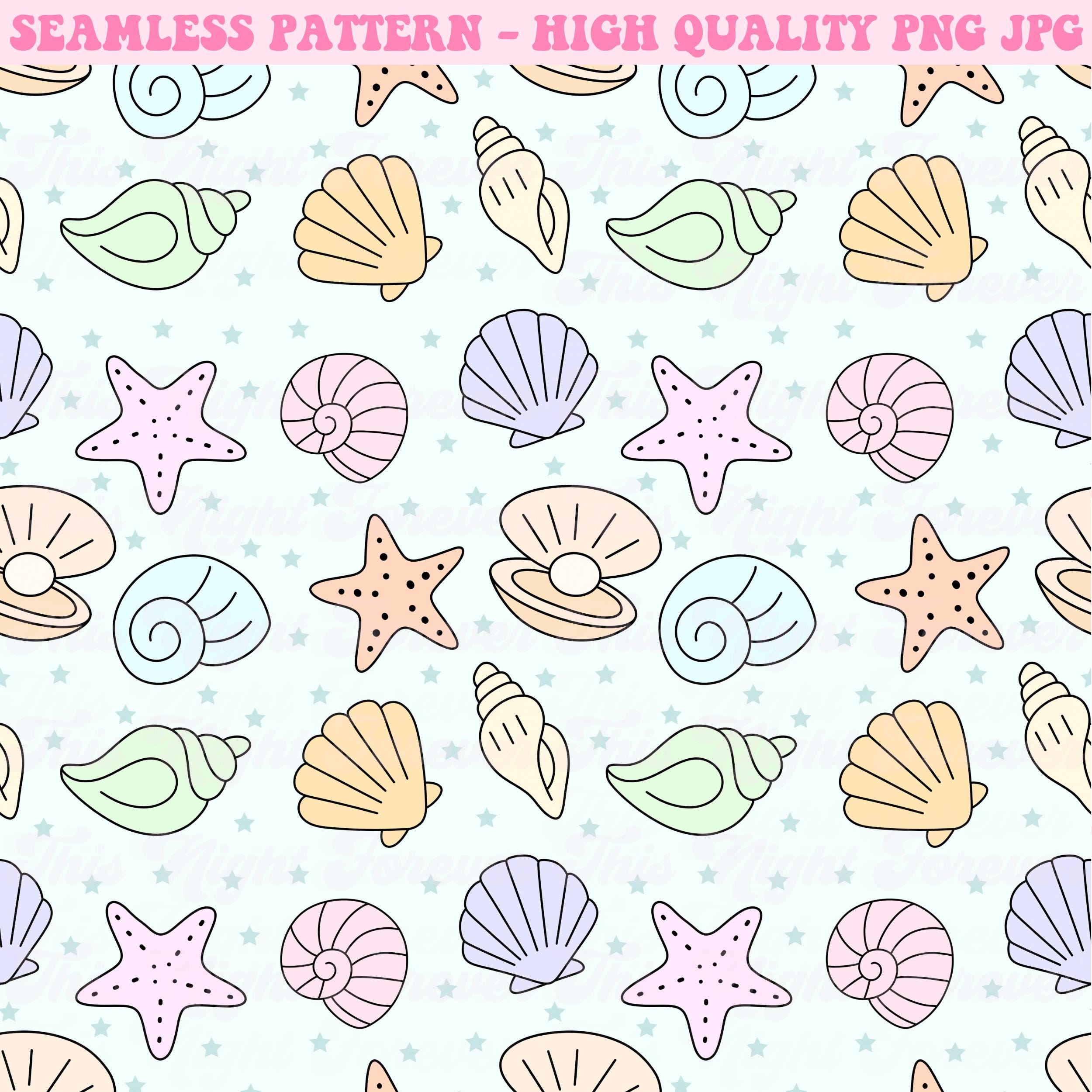 Sea Shells Seamless Pattern, Beach Seamless Pattern, Repeat Pattern ...