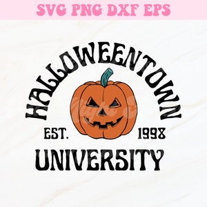May include: Halloweentown University logo featuring a black and orange pumpkin with a carved face. The text reads "Halloweentown University Est. 1998"