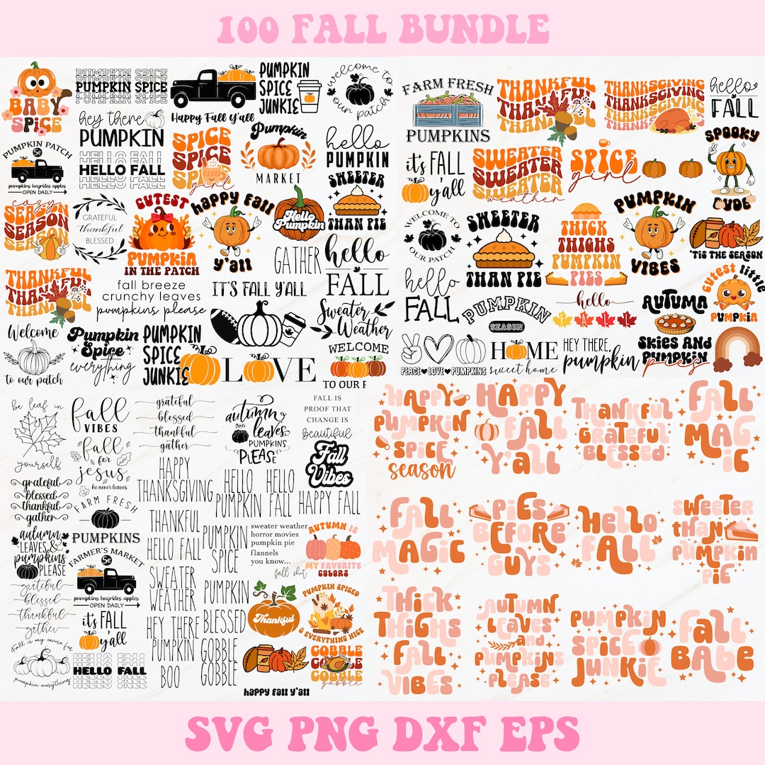 Fall SVG Bundle, Fall Svg, Autumn Svg, Pumpkin Svg, Thanksgiving Svg ...