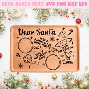 Lieber Santa Tablett svg, Weihnachtssvg, Kekse für Santa Tablett svg, Milch und Kekse Tablett svg, Weihnachtsplatte svg, Weihnachtsmilch und Kekse svg
