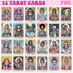 Cartas de tarot divertidas png, Cartas de tarot png, Esqueleto sarcástico png, Carta de tarot de mamá png, Diseño de sublimación, Sublimación de cartas de tarot, Png sarcástico