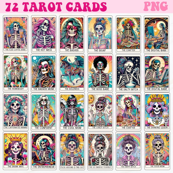 Funny Tarot Cards Png, Tarot Cards Png,Sarcastic Skeleton Png, Mom Tarot Card Png, Sublimation Design, Tarot Card Sublimation, Sarcastic Png