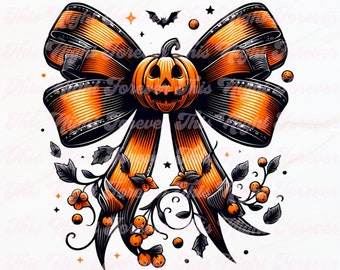 Coquette Halloween Png, Sublimação, Abóbora Png, Retro Halloween Png, Trendy Png, Camisa De Halloween Png, Arco De Halloween Png, Laço De Abóbora Png