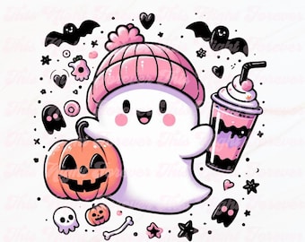 Söt spöke png, Halloween png, Halloween sublimering, Halloween spöke png, Retro Halloween png, Trendig png, Halloween clipart png, Spöke png