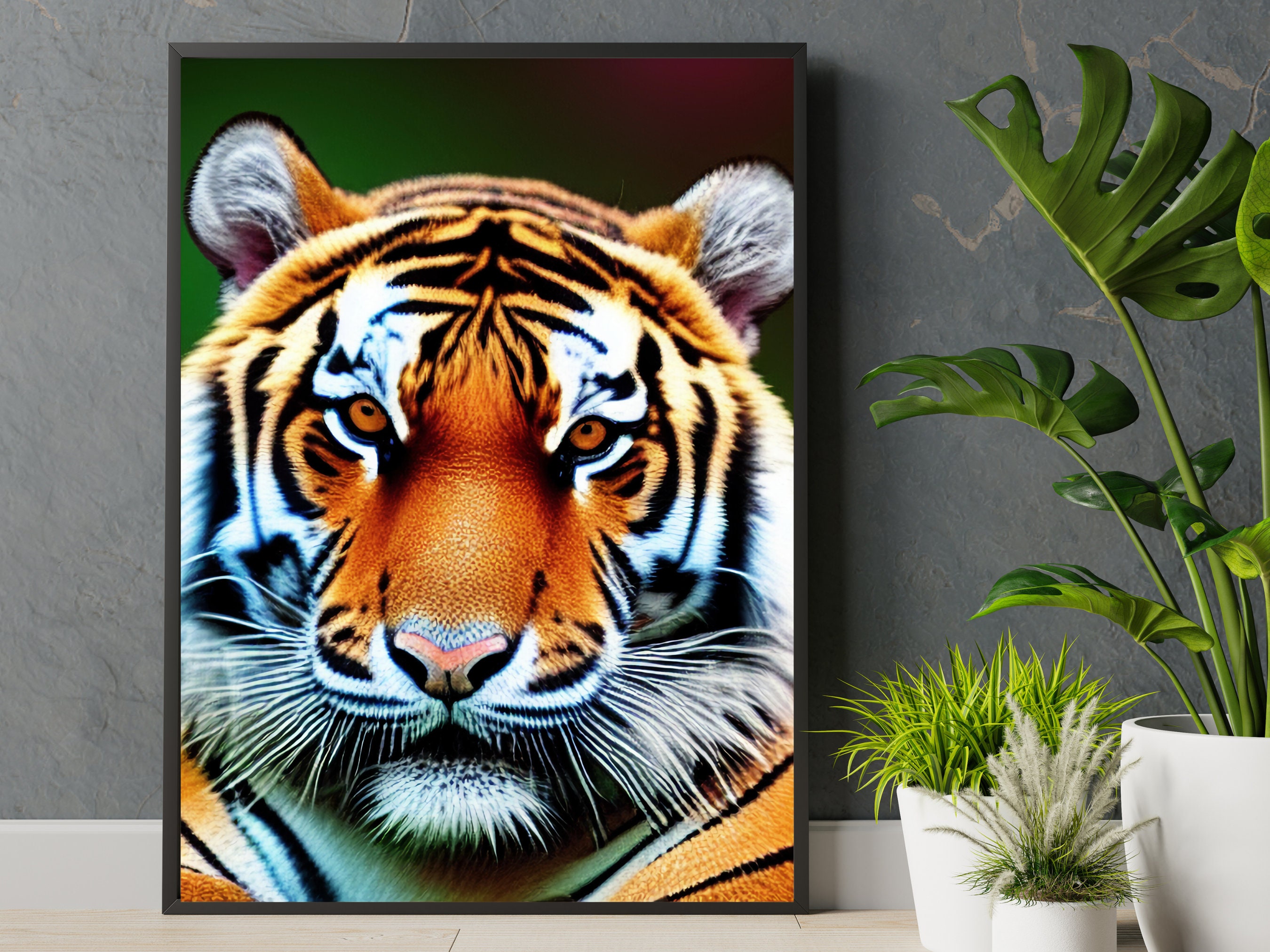 Tiger Wall Art Digital Print, Tiger Art Print, Printable Tiger Art