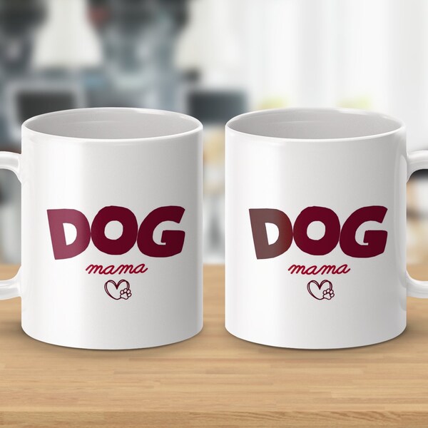 Dog Mama Coffee Mug, Gift for Her, Mother's Day Gift, Trendy Dog Mom Gift, Varsity Letters, Pet Lover, Coffee Cup, Creative Design Tea Mug