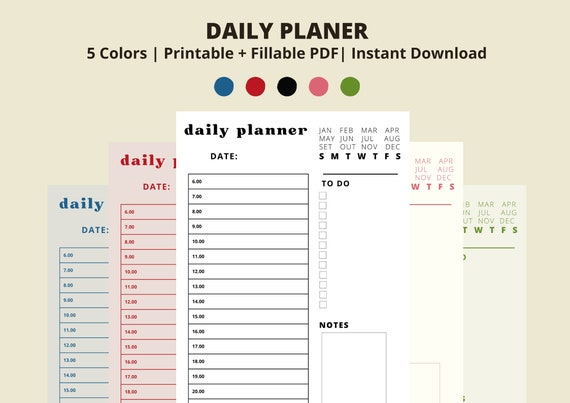 Daily Hourly Planner Printable PDF to Do List Life - Etsy