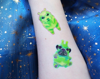 Geeble and Alien Jotchua Alienposting Temporary Tattoos