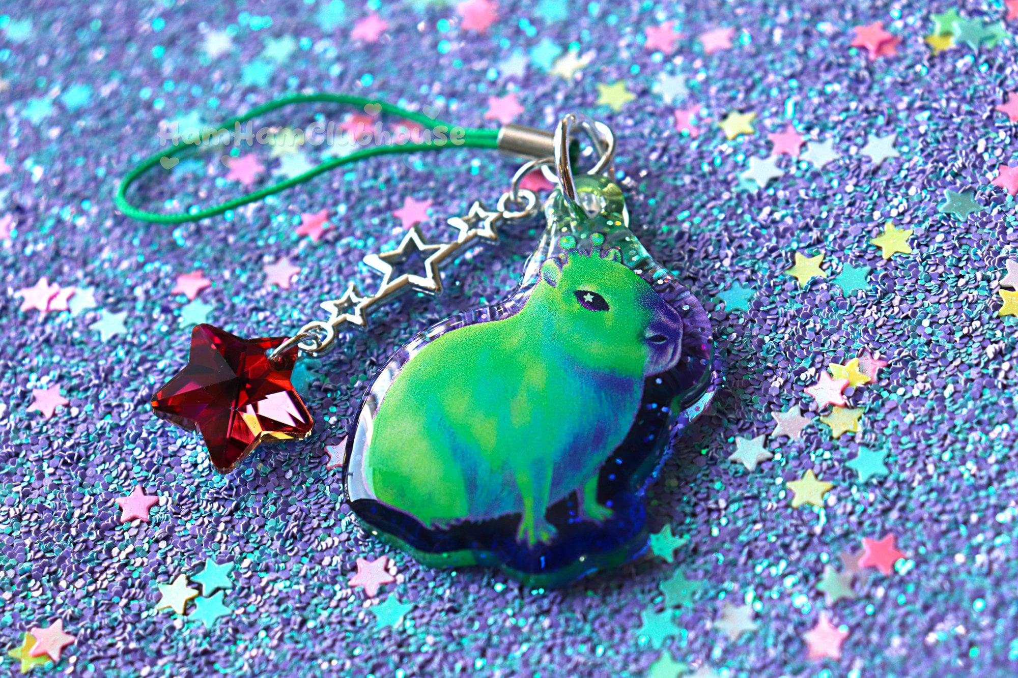 Alien Capybara Alienposting Phone Charm - Funny Capybara Phone Accessory, Alien Meme Keychain
