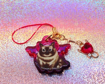 Evil Fertilizer Cat Mulchgang Tiktok Meme Glitter Acrylic Phone Charm