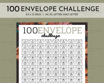Printable 100 Envelope Savings Challenge Tracker, Save 5,050 Dollars, Savings Goal, Money Challenge, The Budget Mom, digital tracker