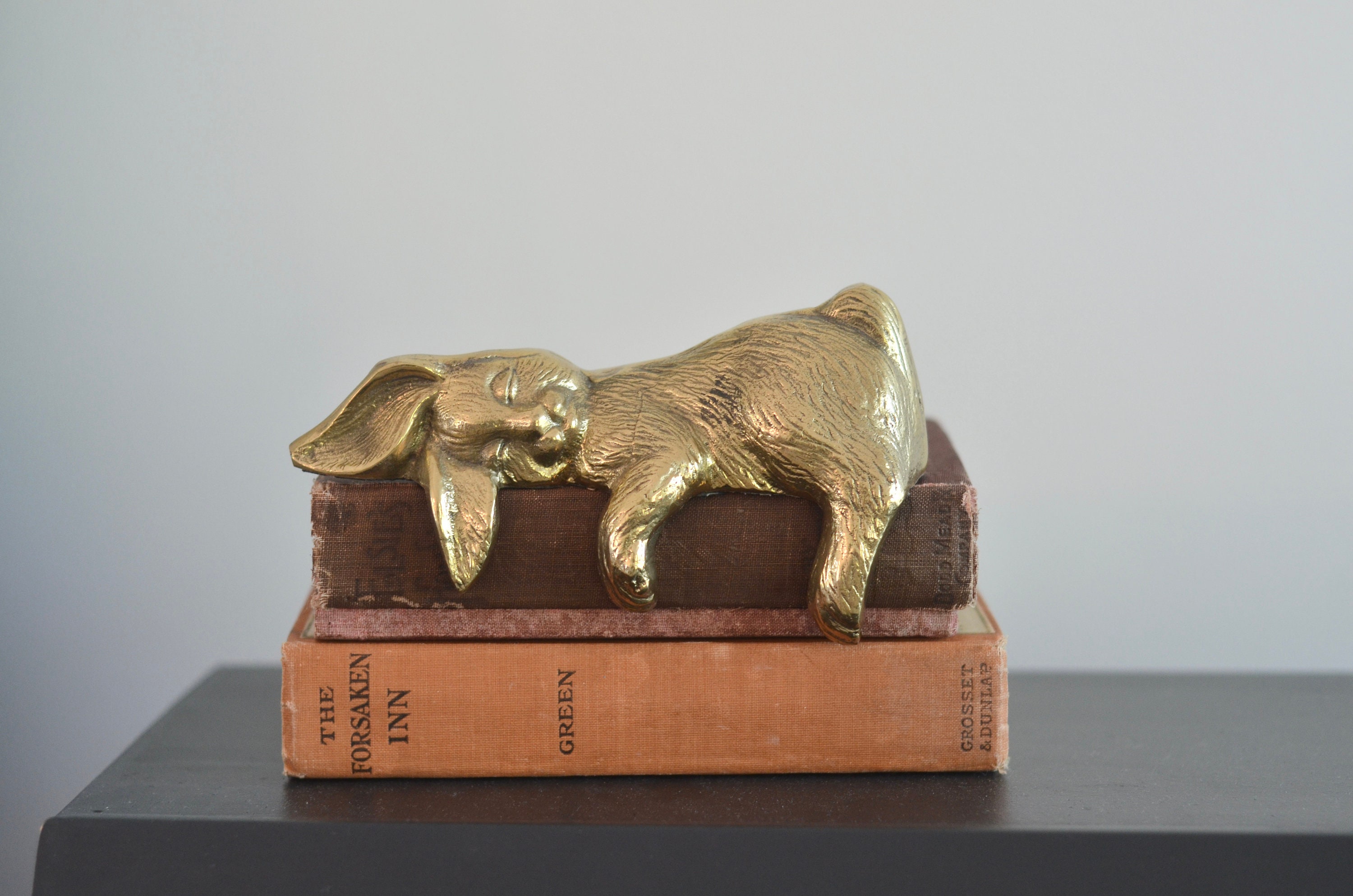 Vintage Brass Sleeping Bunny Shelf Sitter Brass Rabbit Decor -  Canada