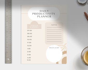 Dagelijkse productiviteitsplanner afdrukbaar, direct downloaden, productiviteitsplanner, weekplanner, dagelijkse planner, afdrukbare planner