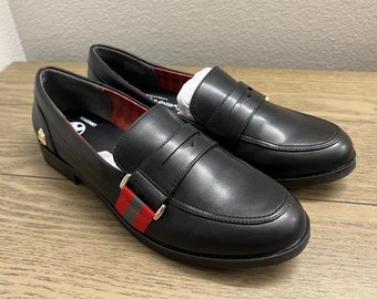Twisted Wonderland Heartslabyul Dress Shoes Official Limited Edition Riddle Ace Deuce Cater Trey Cosplay Costume Tape Loafers | 24.5 8 7.5
