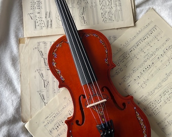 Conjunto de violín 4/4 pintado a mano
