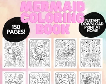 Mermaid Coloring pages for Kids, Mermaid printable coloring pages, Girls coloring book, Printable coloring book , Coloring Book for Kids