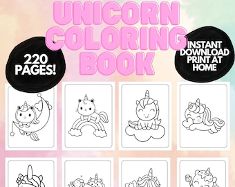 Unicorn Coloring pages for Kids, Unicorn printable coloring pages for kids, Kids coloring book, Unicorn Coloring book, Kawaii coloring pages
