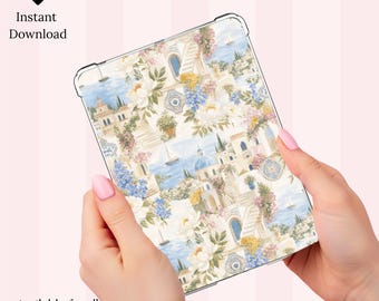 Santorini Summer Kindle Insert | Greek Isles Aesthetic | Printable Clear Case Decor | Digital Download
