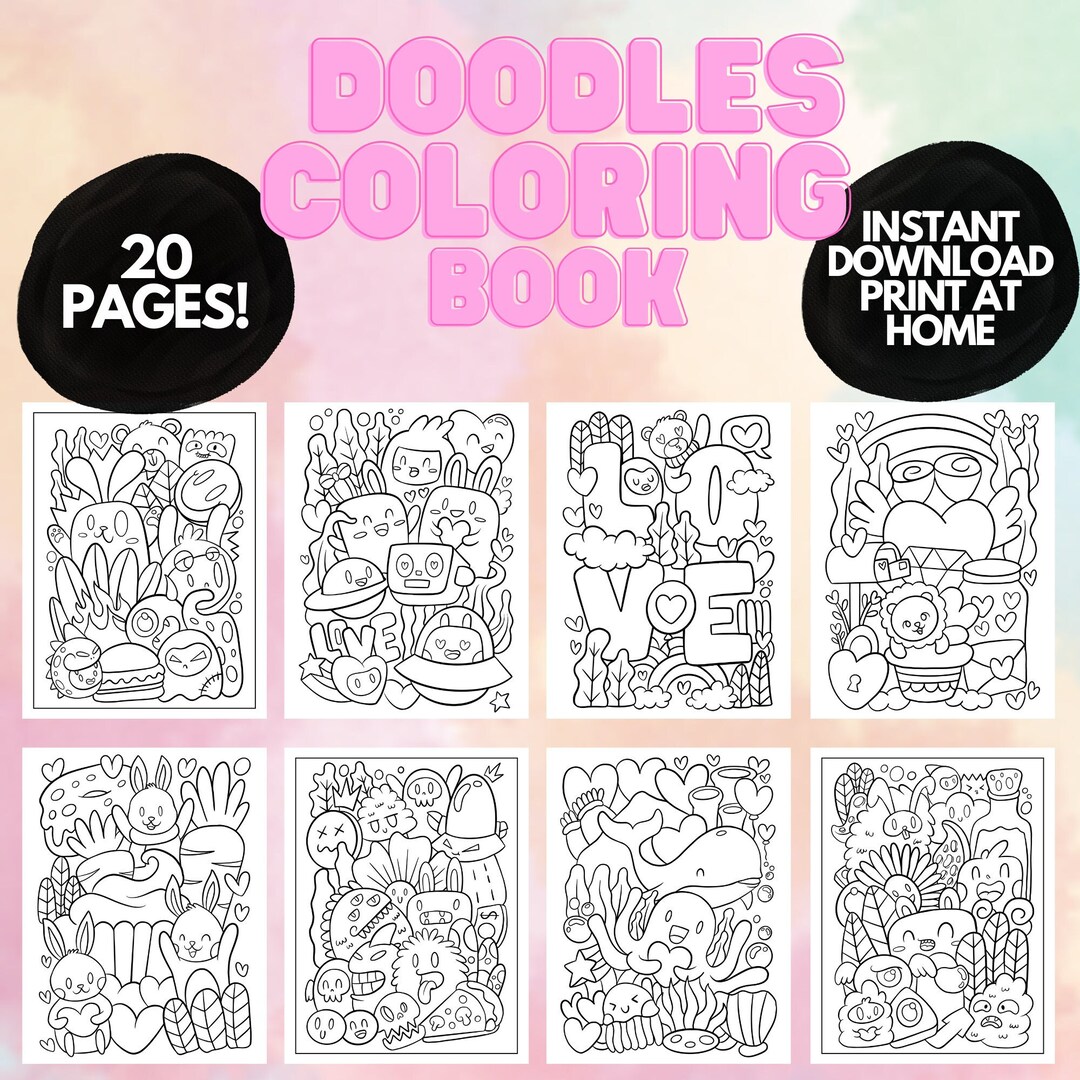 10 Kawaii Doodle Printable Coloring Pages for Adults: Unleash Your Inner Artist