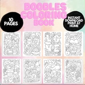 PRINTABLE Cute kawaii Coloring Page, Hand-Drawn Coloring Sheet, cute  Doodles Coloring Page, Kids Coloring Page, Adult Coloring