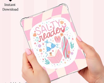 Salty Reader Kindle Insert | Coastal Beach Aesthetic | Printable Clear Case Decor | Digital Download