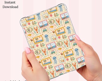 Summer Postcard Kindle Insert | Printable Kindle Clear Case Decor | Bookish Digital Download