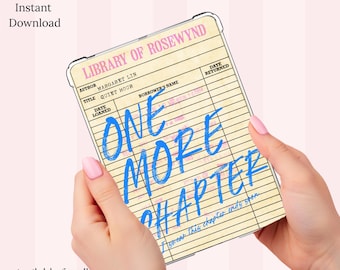 One more Chapter Library Card Kindle Insert | Printable Clear Case Decor | Bookish Accessory | Digital Download