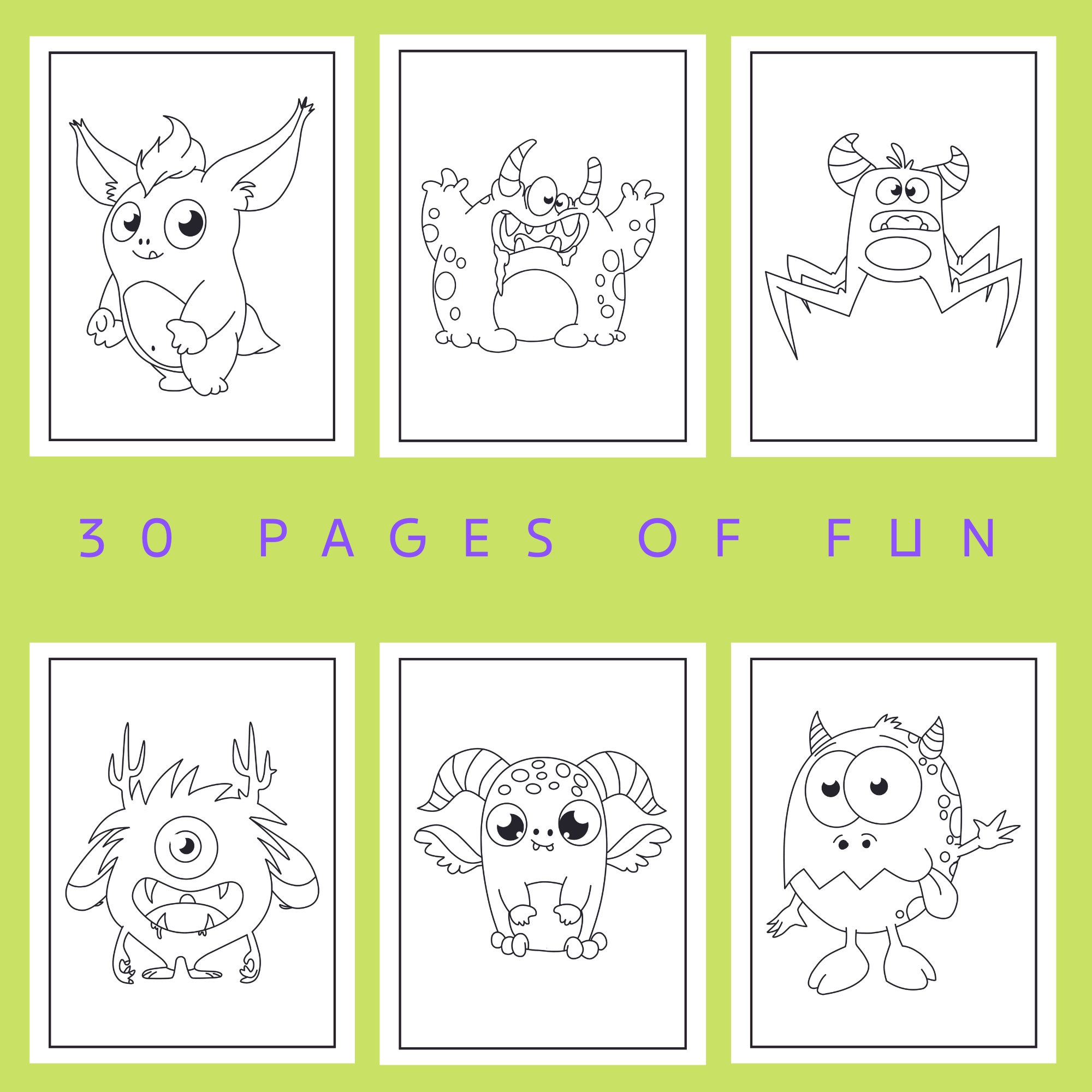 30 Cute Monster Printable Coloring Pages for Kids and Toddlers , Easy ...