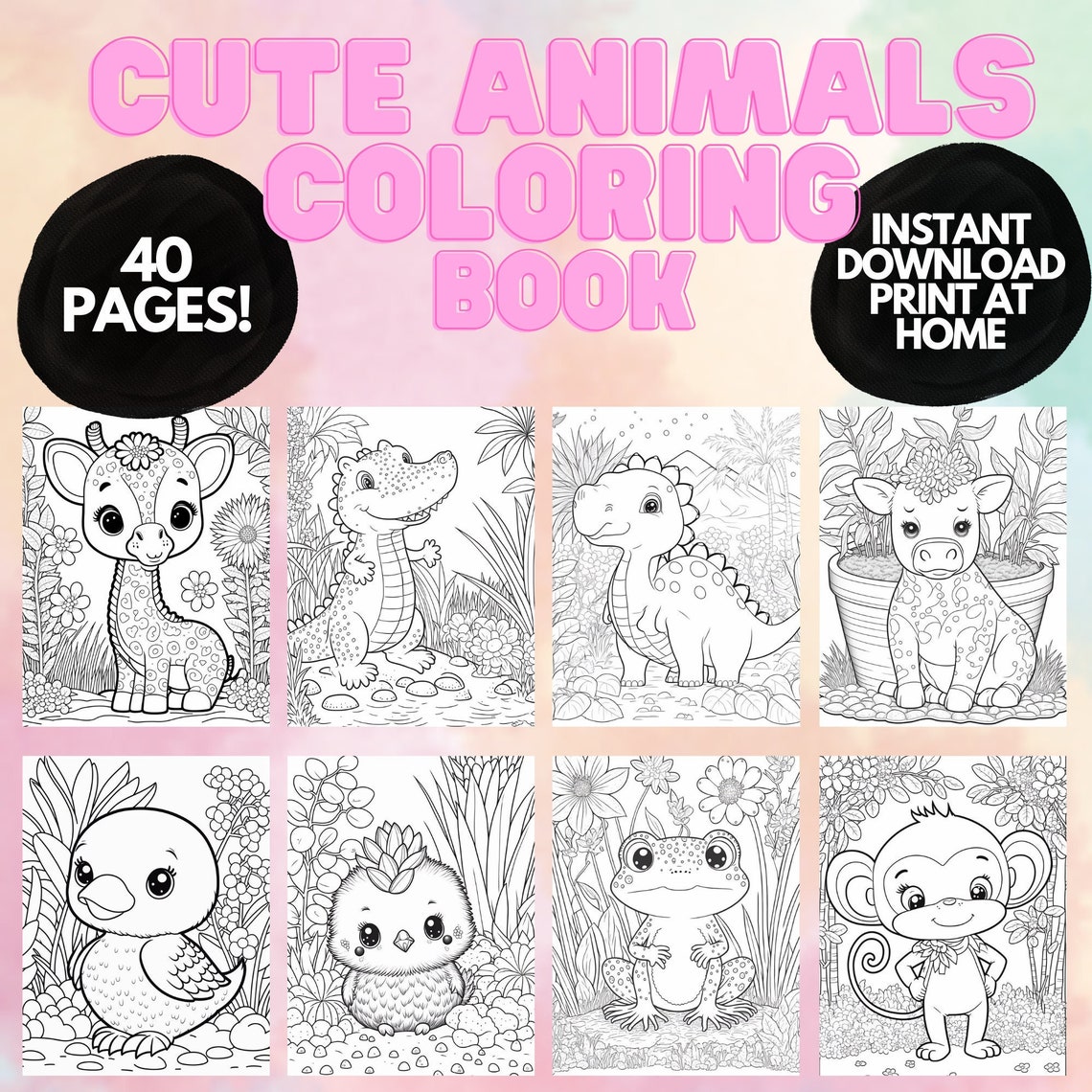 10 Fun Animal Print Coloring Pages for Kids and Adults