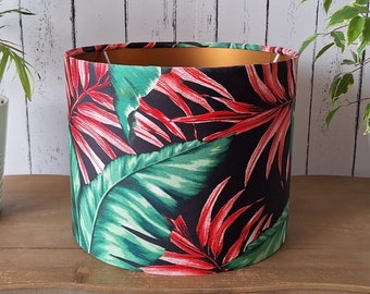 Beautiful, handmade lampshade "Floral, Jungle, Leaves" for floor lamps, hanging lamps or table lamps