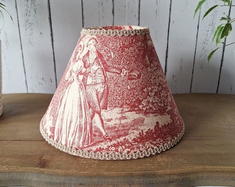 Beautiful, handmade lampshade "toile de jouy" for floor lamps or table lamps