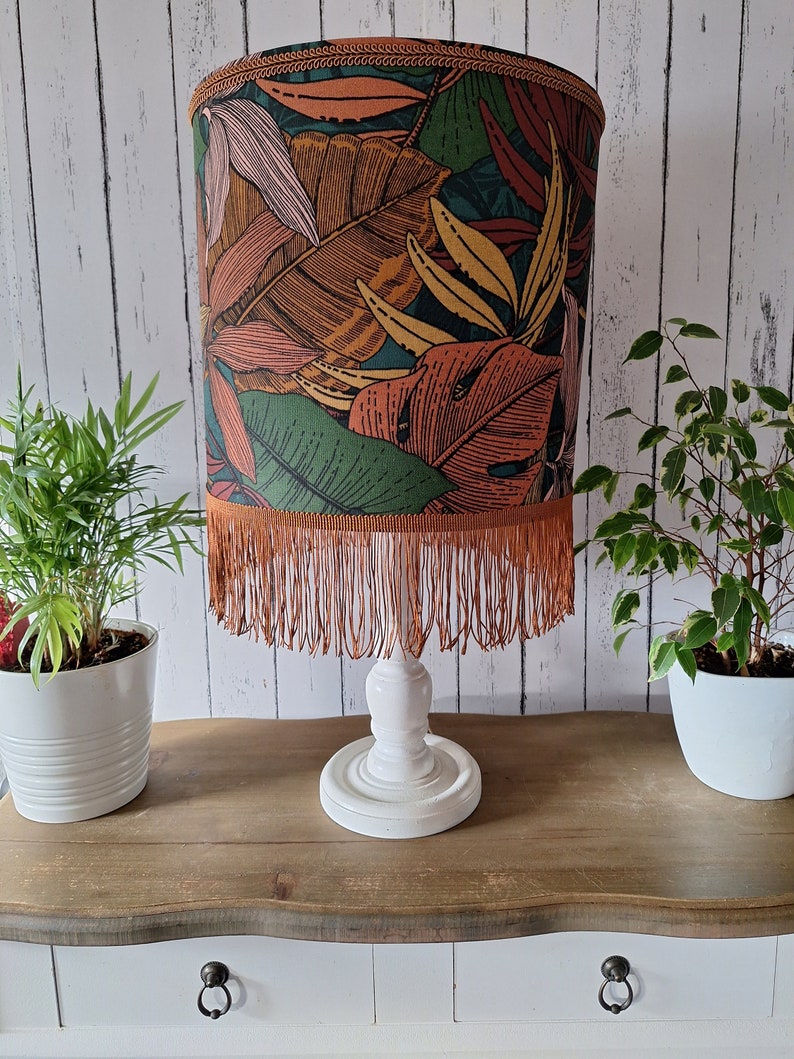 Wunderschöner, handgefertigter Lampenshirm Floral, Jungle, Blätter für Stehlampen, Hängelampen oder Tischlampen Bild 6