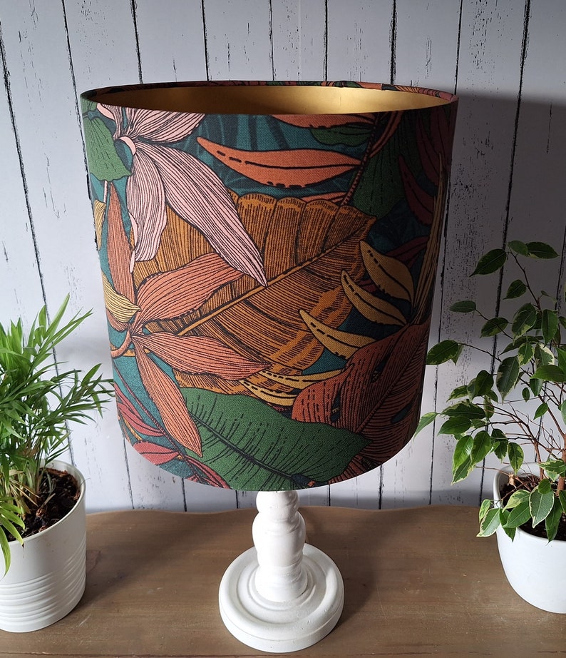 Wunderschöner, handgefertigter Lampenshirm Floral, Jungle, Blätter für Stehlampen, Hängelampen oder Tischlampen Bild 9