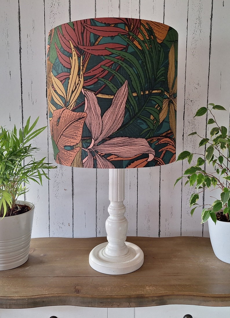 Wunderschöner, handgefertigter Lampenshirm Floral, Jungle, Blätter für Stehlampen, Hängelampen oder Tischlampen Bild 8