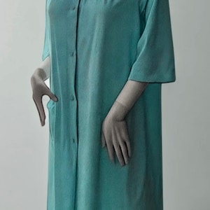Grandma Core Vintage Lingerie Shadowline  bed jacket robe Robins egg blue sz Small
