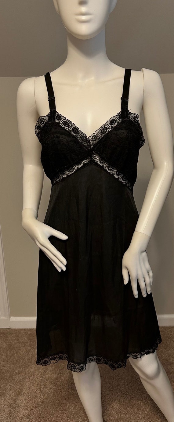 Vintage Lingerie Black Baby Doll Dress sz XS