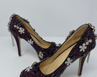 Purple Custom Crystal pumps