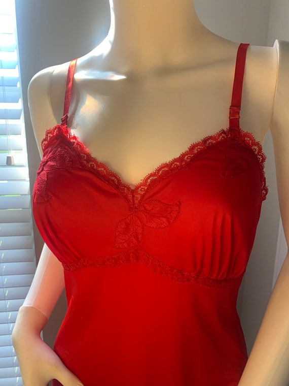 Valentines Day Lingerie Vintage Lingerie Red Slip… - image 4