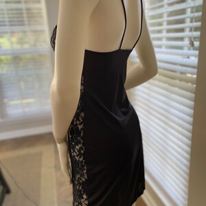 Vintage Lingerie 90's lace babydoll slip dress black lace image 5