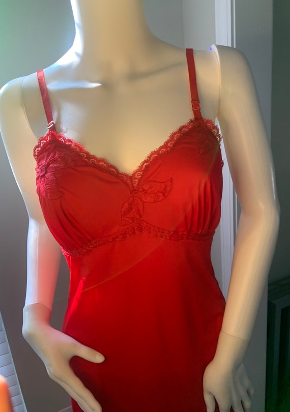 Valentines Day Lingerie Vintage Lingerie Red Slip… - image 3